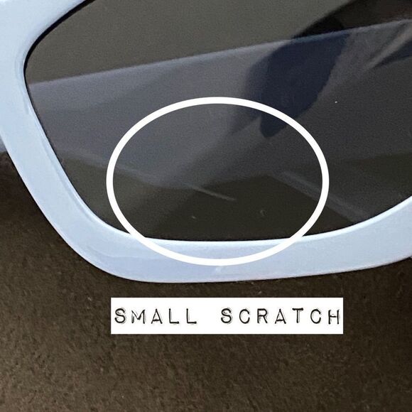 Light Blue Rectangle Shaped Acrylic Fashion Sunglasses Unisex Size OS - Picture 6 of 6